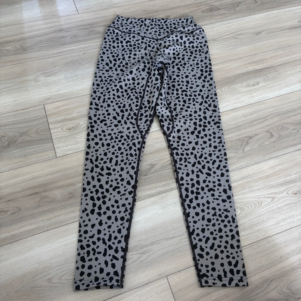 Balance Athletica Cloud Leggings Grey Black Animal Cheetah Print High Waist Med‎